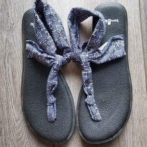 Sanuk Yoga Sling Ella Sandal, Size 7, Navy Blue